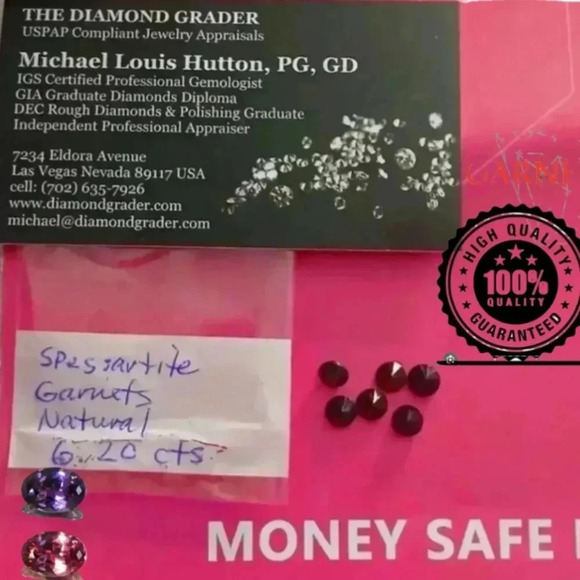 unbranded Jewelry - Lot of 6-1.ct color change Spessartite natural red to purple total ct 6.20ct lot